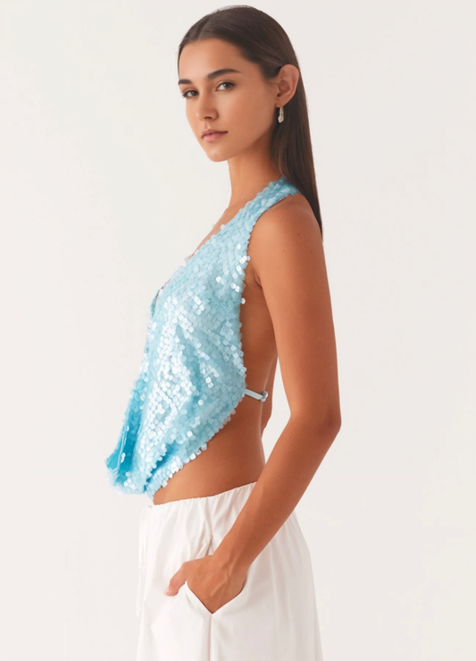 Esmee | Sequin Halter top