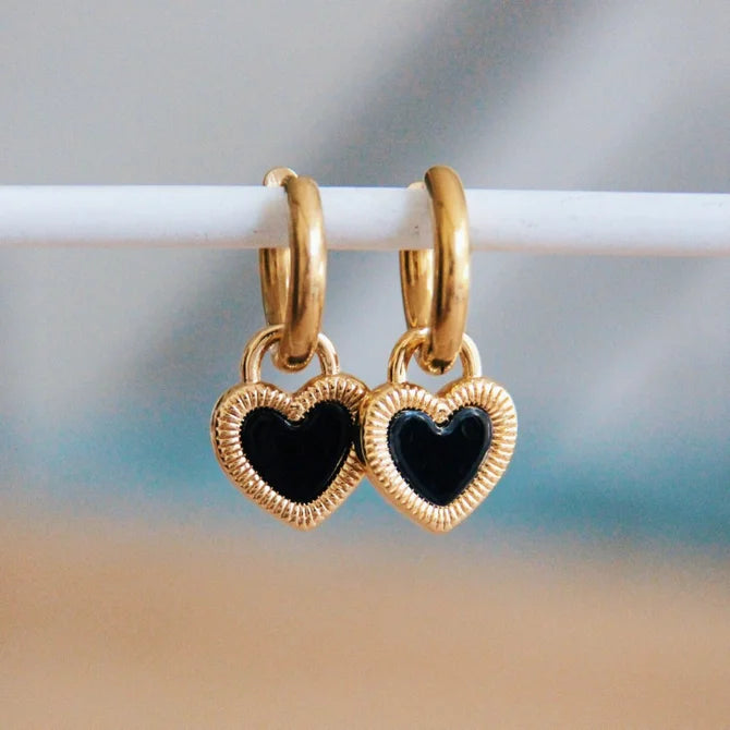 Inlaid Shell Heart Oorbellen