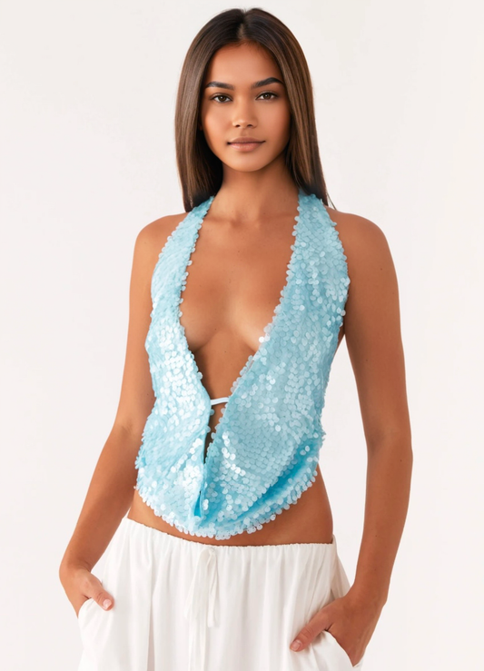 Esmee | Sequin Halter top