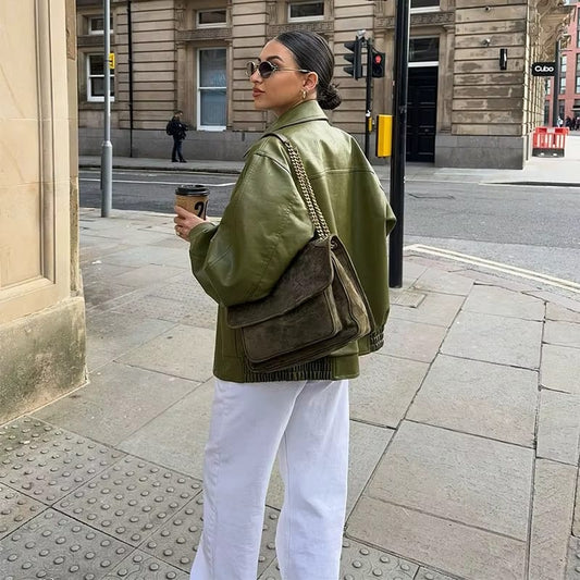 Elara | Faux Leather Jacket